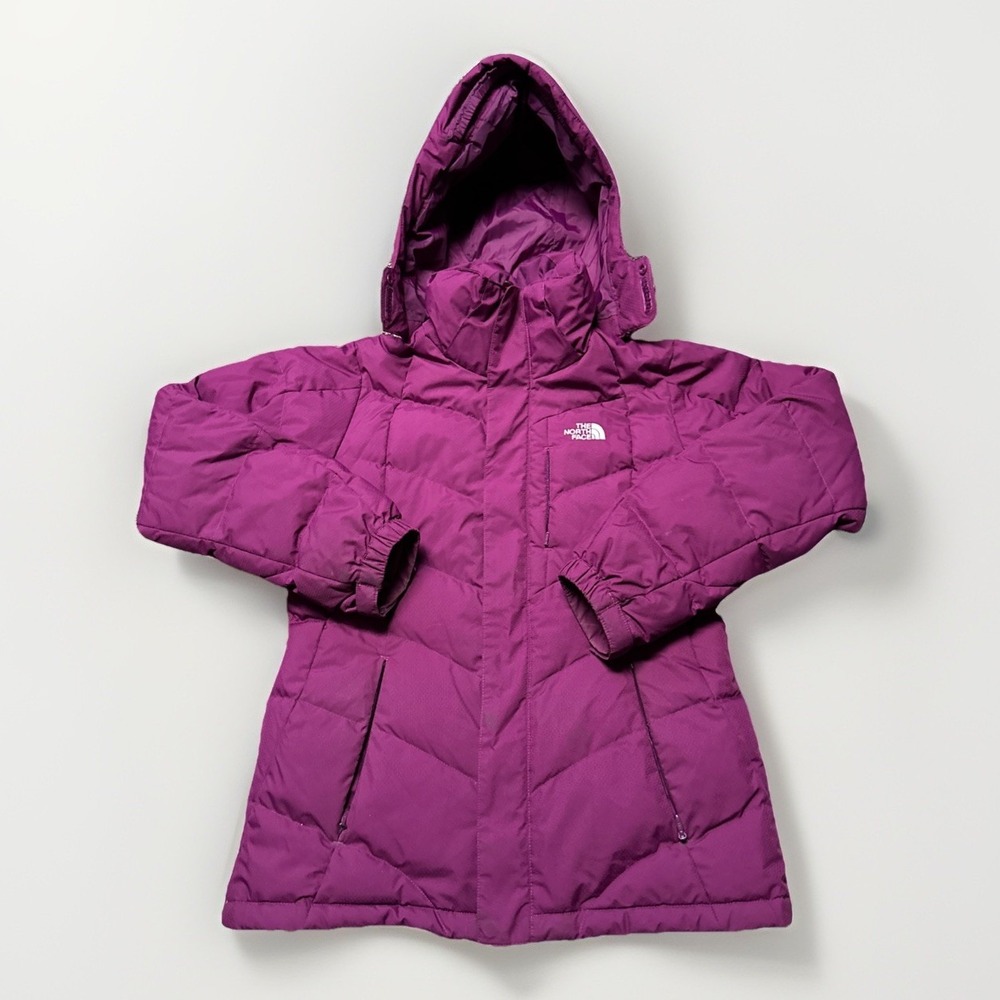 North Face Jacket Womens Medium Quilted Parka 550‎ Down Metropolis Hoodie Purple